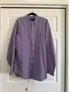Polo Ralph Lauren Classic Fit Purple Stripe Button Down Shirt